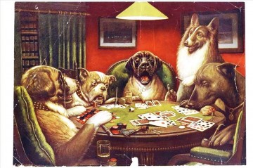 hunde spielen poker Ölbilder verkaufen - Tier wirkendem Human Hunde Spielkarten Lustiges Haustiere